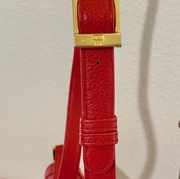 MCM Red Shoulder/Crossbody Bag Authentic - Picture 6 of 8